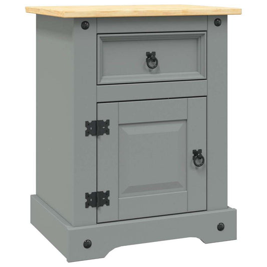 Bedside Cabinet Mexican Pine Corona Range Grey 53x39x66 cm