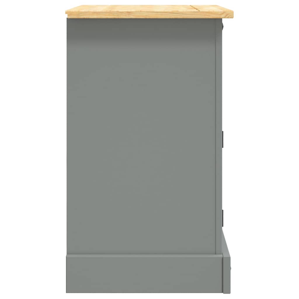 Bedside Cabinet Mexican Pine Corona Range Grey 53x39x66 cm