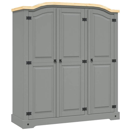 Wardrobe Mexican Pine Corona Range 3 Doors Grey