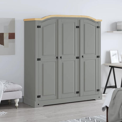 Wardrobe Mexican Pine Corona Range 3 Doors Grey