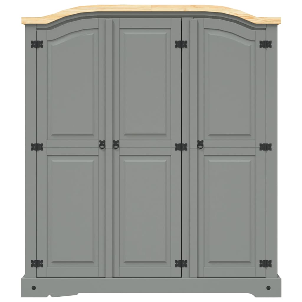 Wardrobe Mexican Pine Corona Range 3 Doors Grey