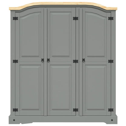 Wardrobe Mexican Pine Corona Range 3 Doors Grey