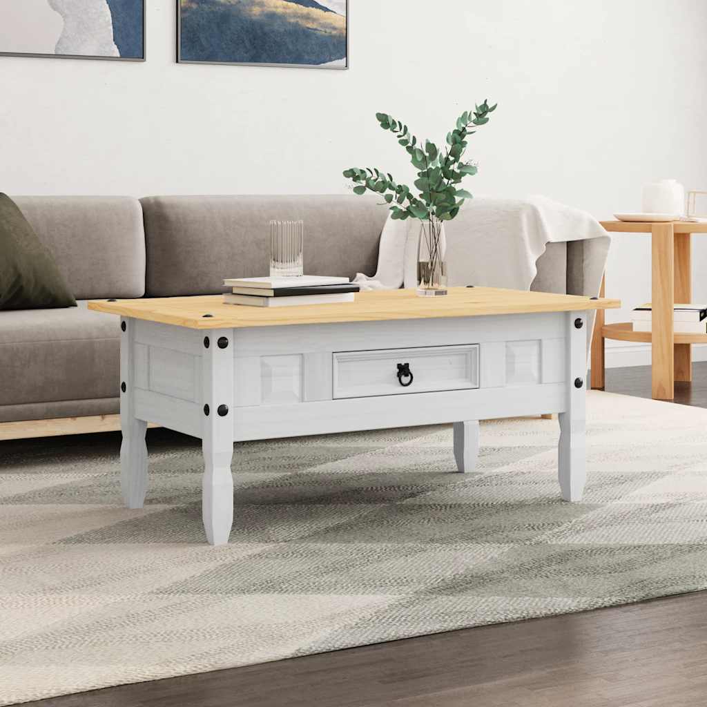 Coffee Table Mexican Pine Corona Range White 100x55x44 cm