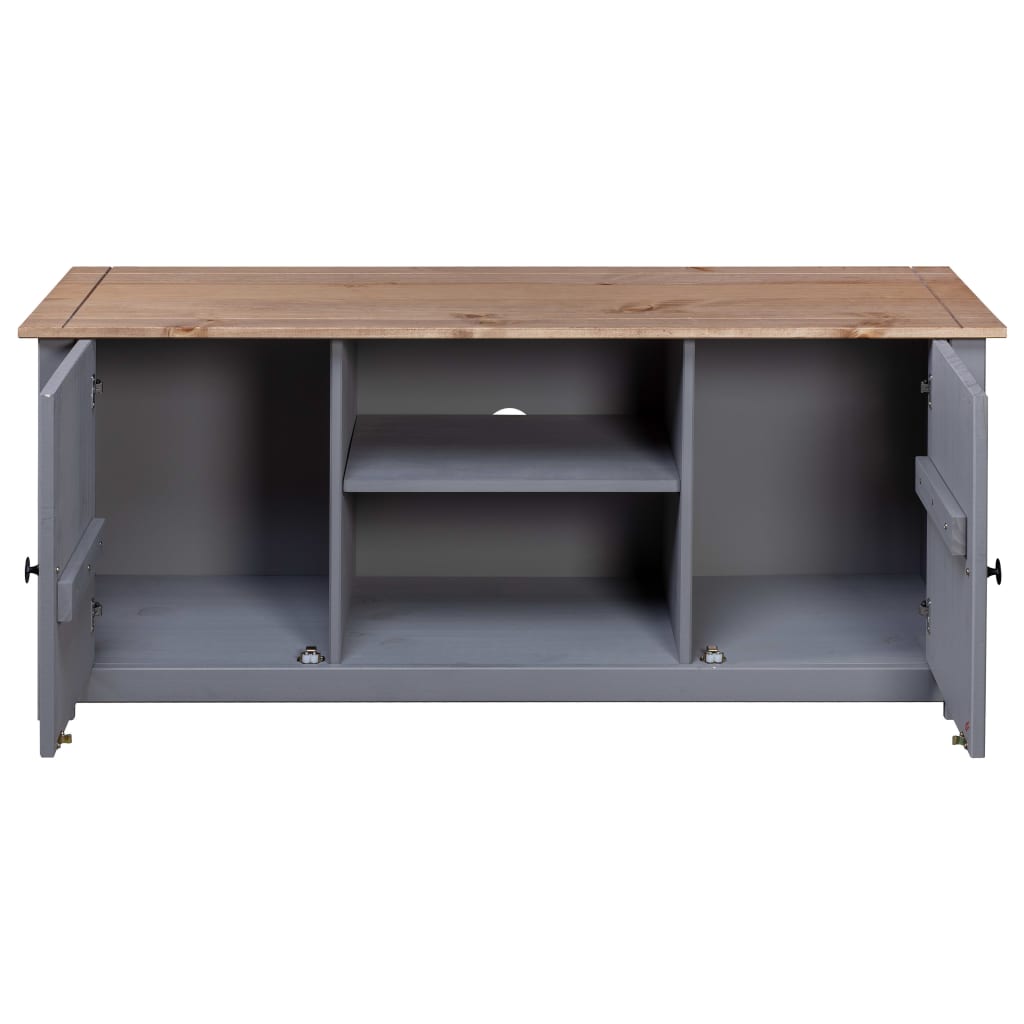 TV Cabinet Grey 120x40x50 cm Solid Pine Wood Panama Range