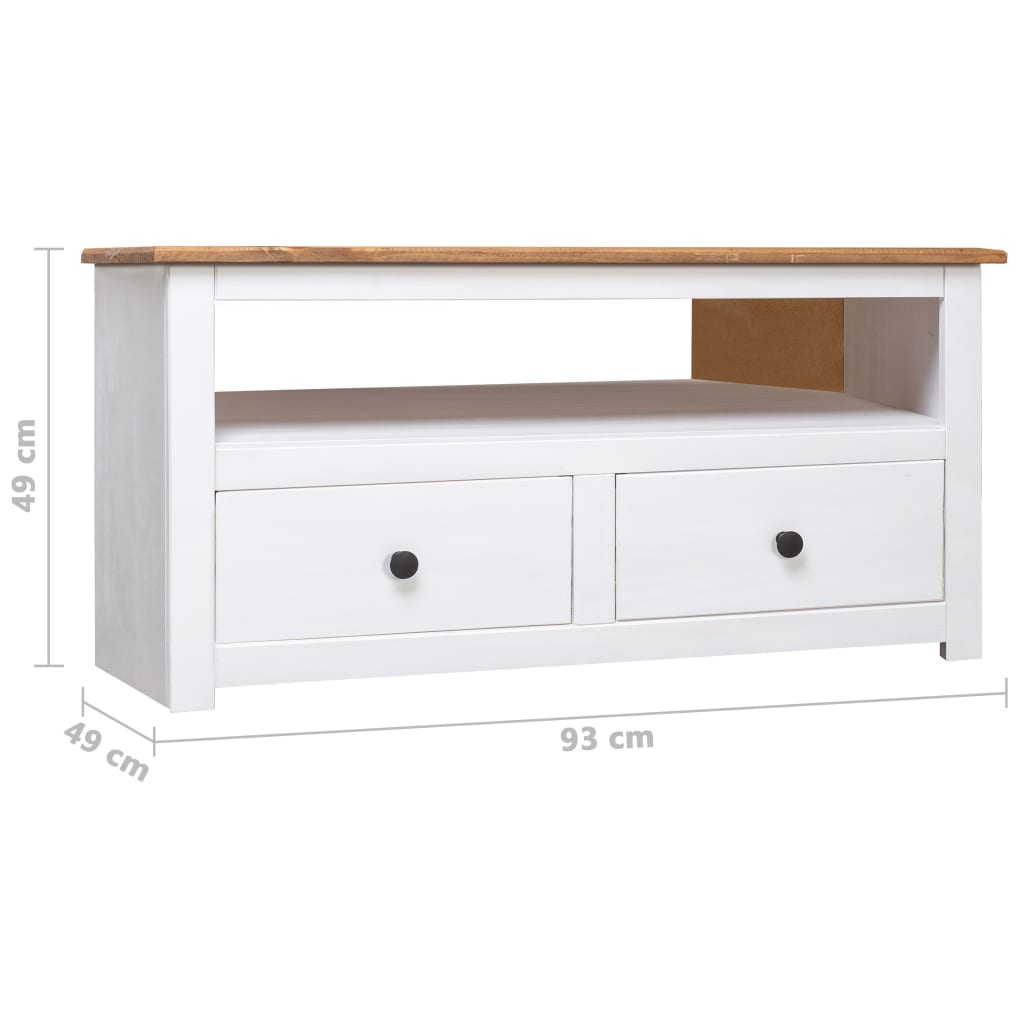 Corner TV Cabinet White 93x49x49 cm Solid Pine Panama Range