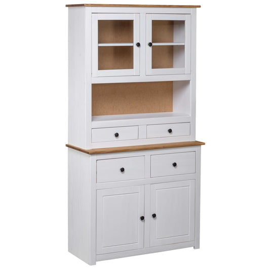 Highboard White 93x40.5x180 cm Solid Pine Panama Range