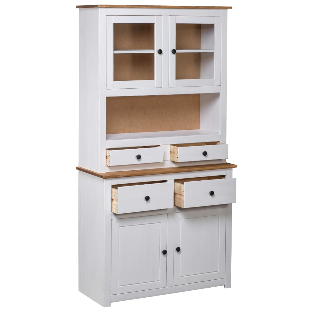 Highboard White 93x40.5x180 cm Solid Pine Panama Range