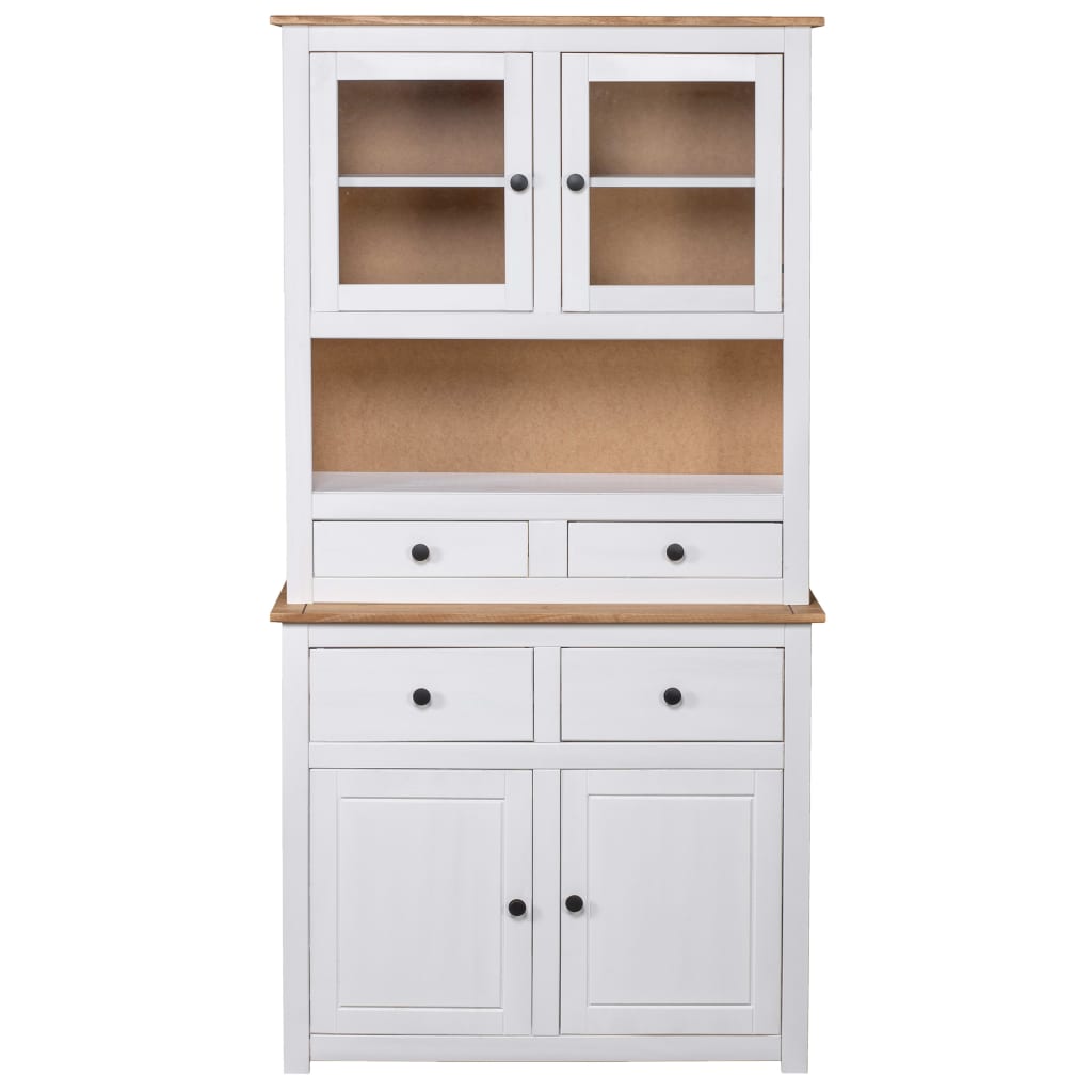 Highboard White 93x40.5x180 cm Solid Pine Panama Range