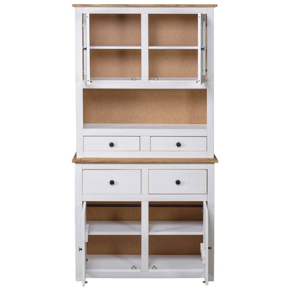 Highboard White 93x40.5x180 cm Solid Pine Panama Range