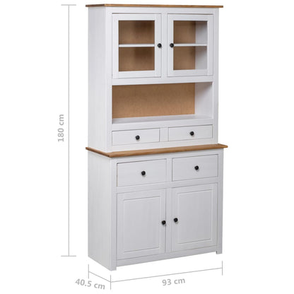 Highboard White 93x40.5x180 cm Solid Pine Panama Range