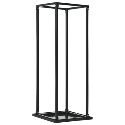 Firewood Rack with Base Black 37x37x113 cm Steel