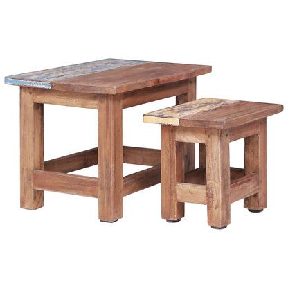 Nesting Tables 2 pcs Solid Mahogany Wood