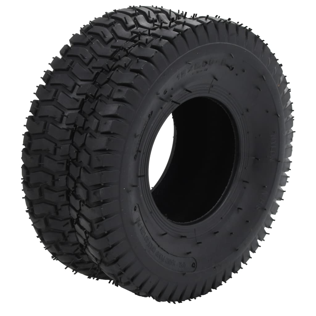 4 Piece Wheelbarrow Tire and Inner Tube Set 15x6.00-6 4PR Rubber