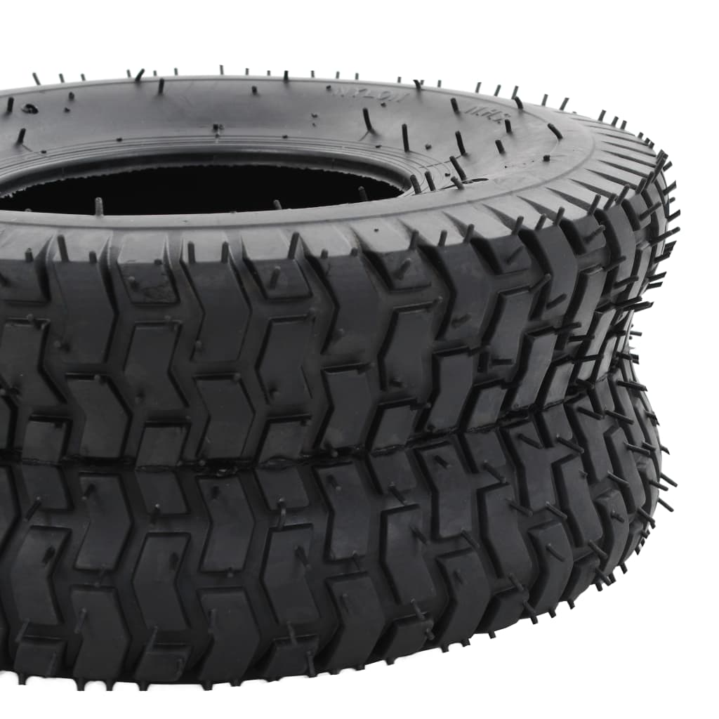 4 Piece Wheelbarrow Tire and Inner Tube Set 15x6.00-6 4PR Rubber