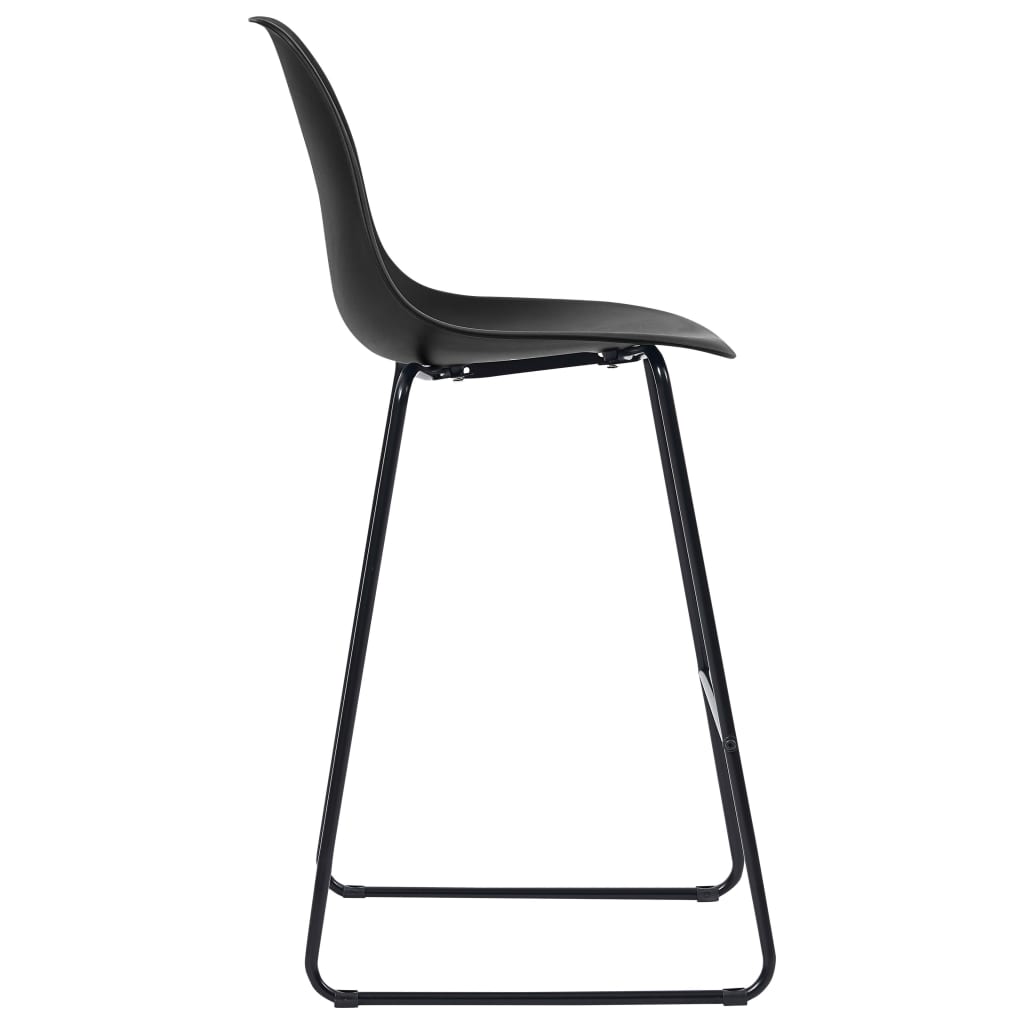 Bar Chairs 2 pcs Black Plastic