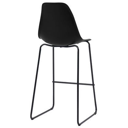 Bar Chairs 2 pcs Black Plastic