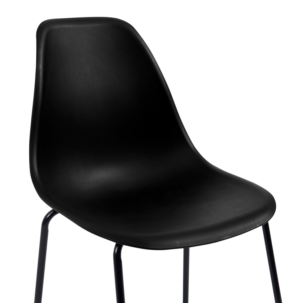 Bar Chairs 2 pcs Black Plastic