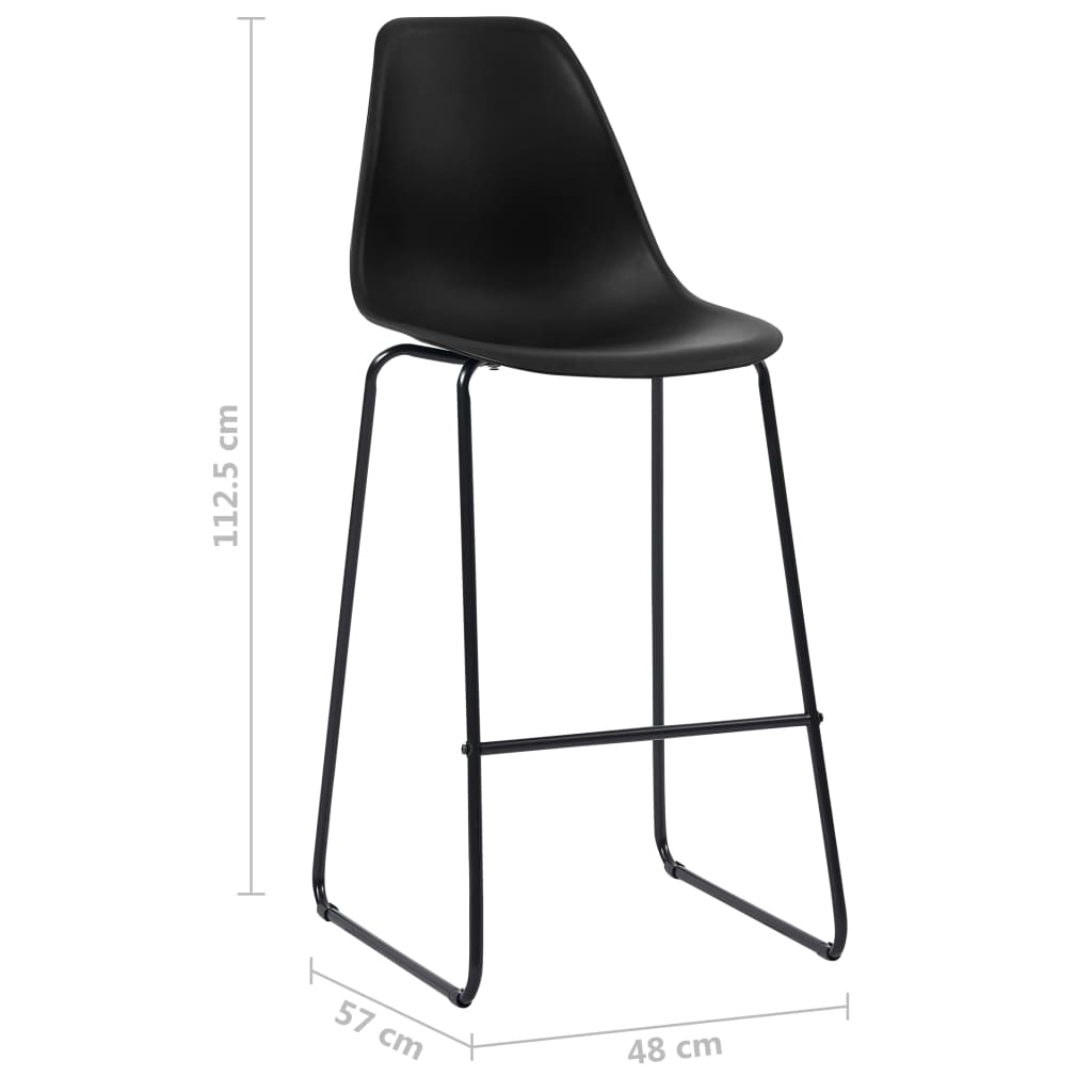 Bar Chairs 4 pcs Black Plastic