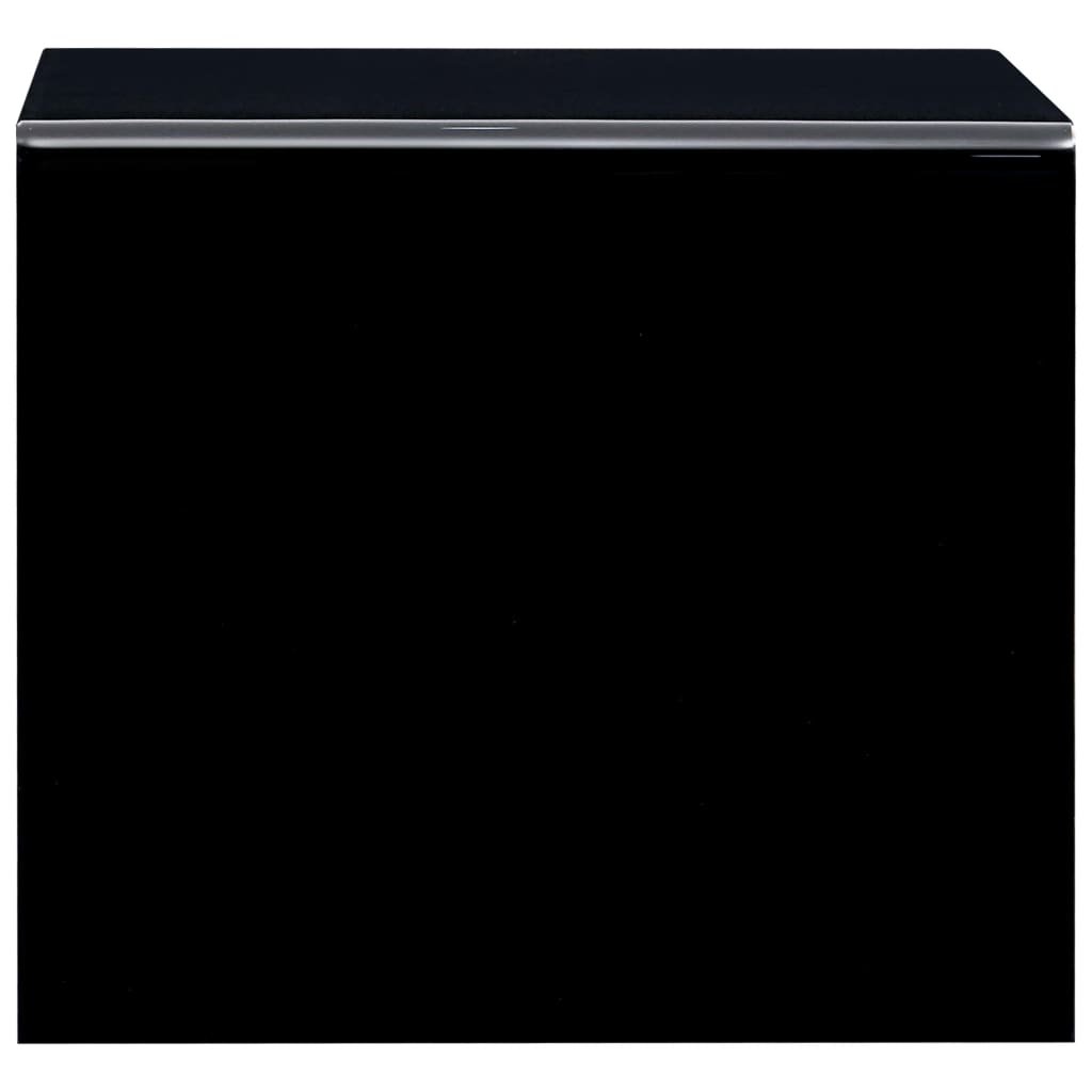 Coffee Table Black 50x50x45 cm Tempered Glass