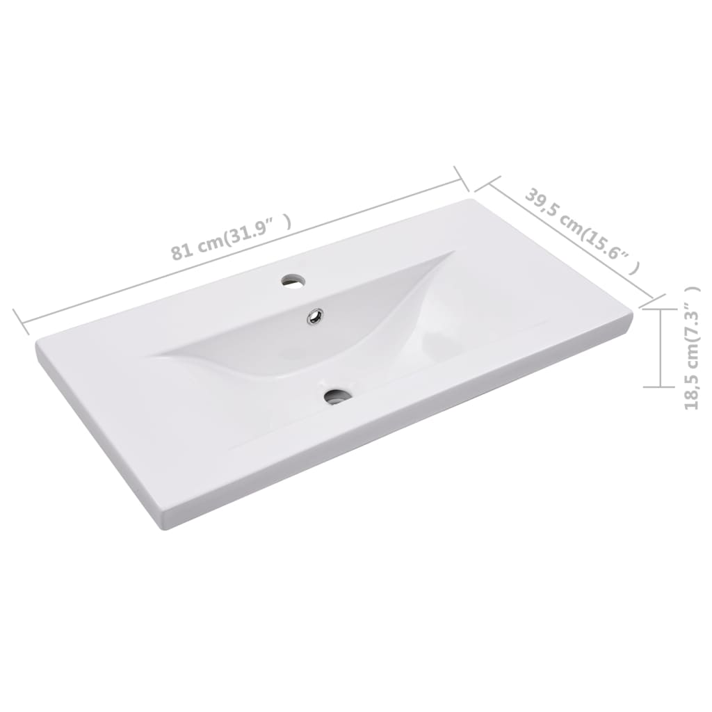 Built-in Basin 81x39.5x18.5 cm Ceramic White