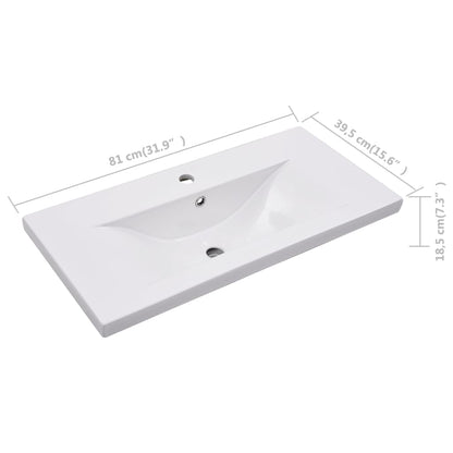 Built-in Basin 81x39.5x18.5 cm Ceramic White