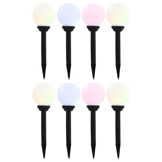 Outdoor Solar Lamps 8 pcs LED Spherical 15 cm RGB