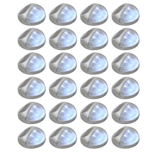 Outdoor Solar Wall Lamps LED 24 pcs Round Silver