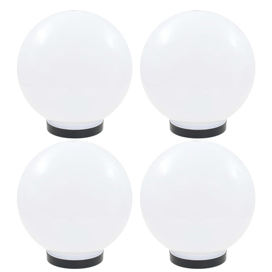 LED Bowl Lamps 4 pcs Spherical 25 cm PMMA