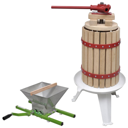 2 Piece Fruit & Wine Press and Crusher Set