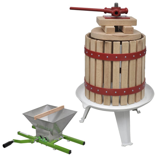 2 Piece Fruit & Wine Press and Crusher Set