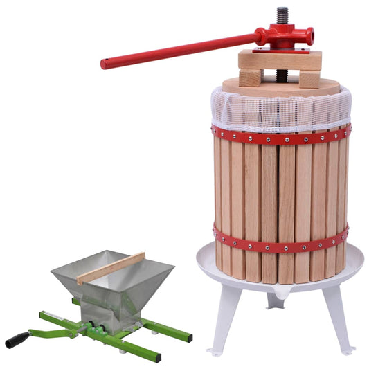 2 Piece Fruit & Wine Press and Crusher Set