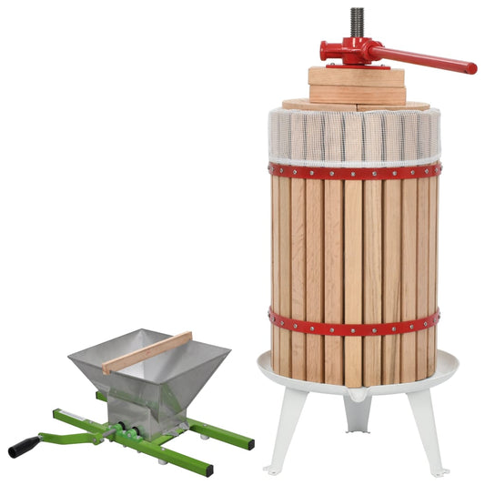 2 Piece Fruit & Wine Press and Crusher Set