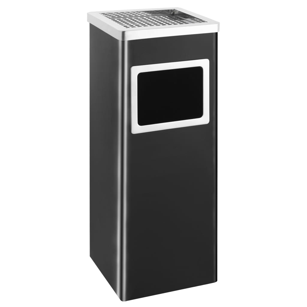 Ashtray Dustbin Hotel 36 L Steel Black