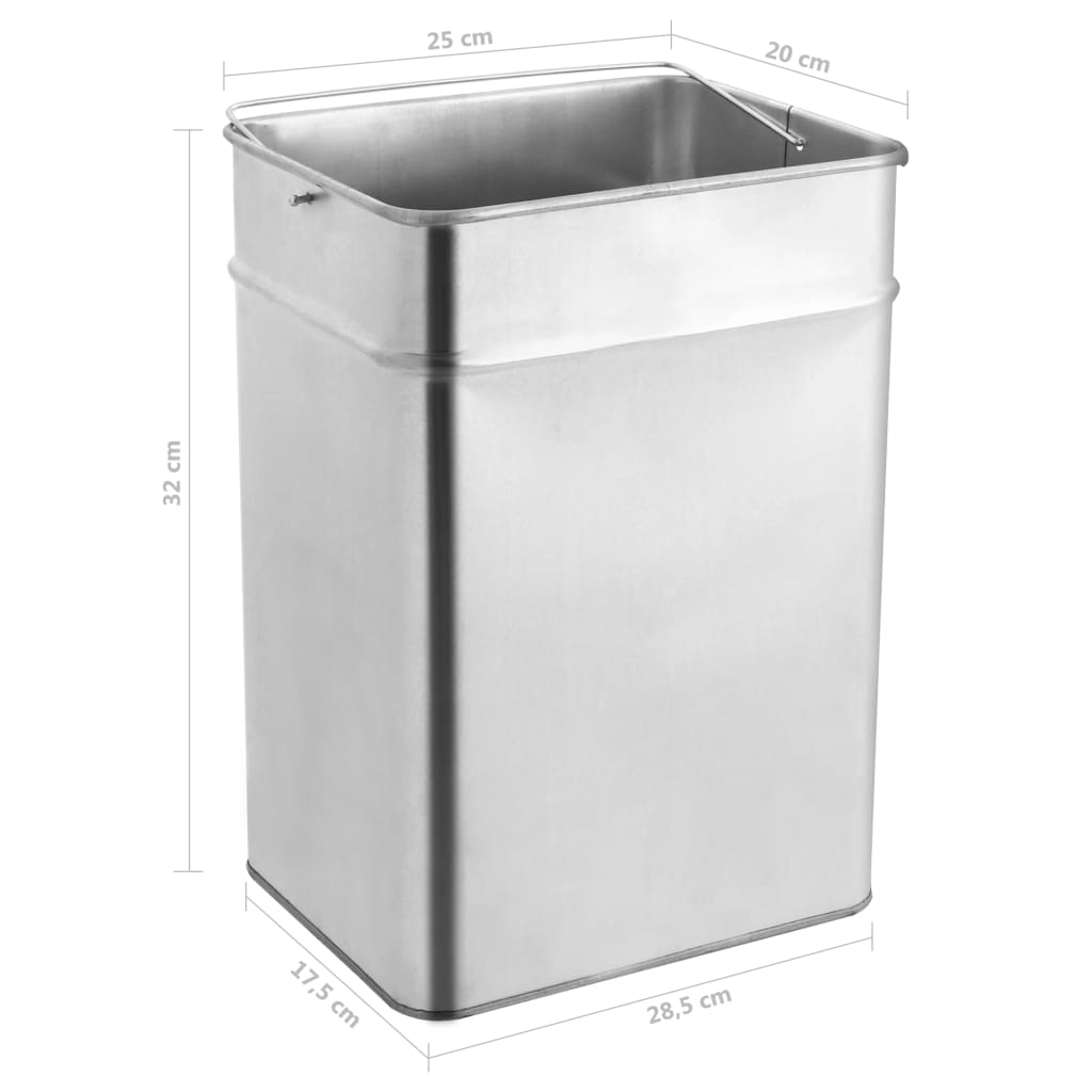 Ashtray Dustbin Hotel 45 L Stainless Steel