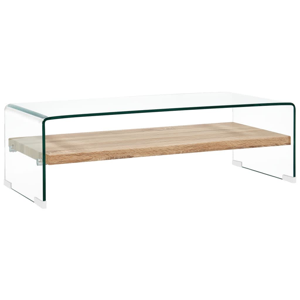 Coffee Table Clear 98x45x31 cm Tempered Glass