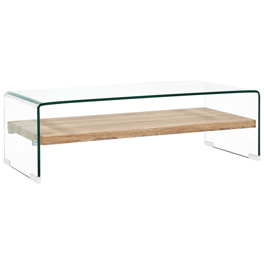 Coffee Table Clear 98x45x31 cm Tempered Glass