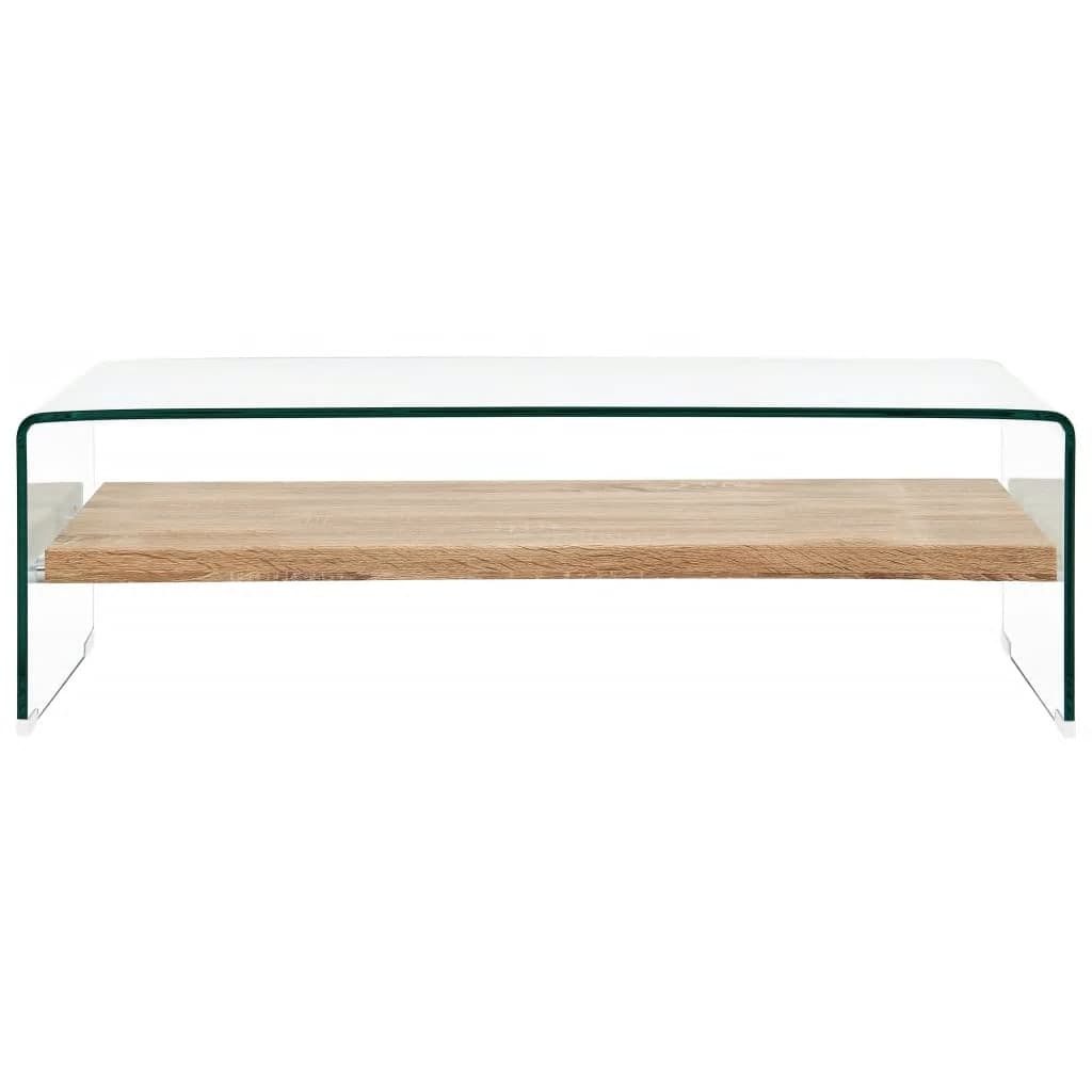 Coffee Table Clear 98x45x31 cm Tempered Glass