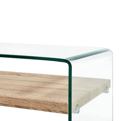 Coffee Table Clear 98x45x31 cm Tempered Glass