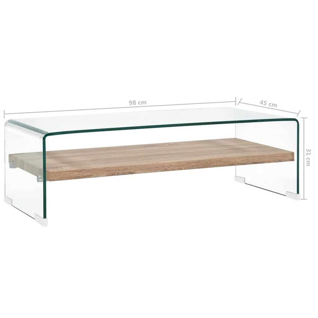 Coffee Table Clear 98x45x31 cm Tempered Glass