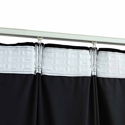 Blackout Curtains 2 pcs with Hooks Velvet Black 140x245 cm