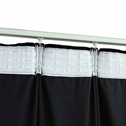 Blackout Curtain with Hooks Velvet Black 290x245 cm