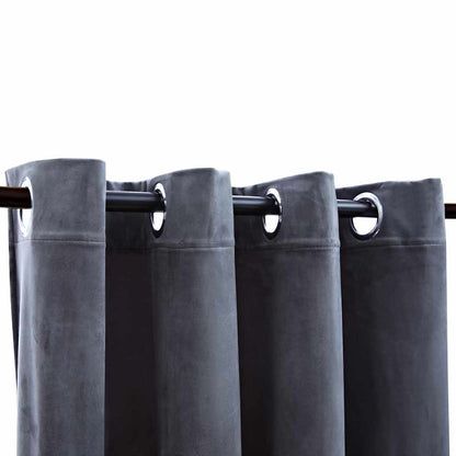 Blackout Curtains with Rings 2 pcs Velvet Anthracite 140x245 cm