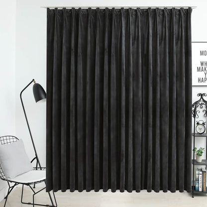 Blackout Curtain with Hooks Velvet Anthracite 290x245 cm