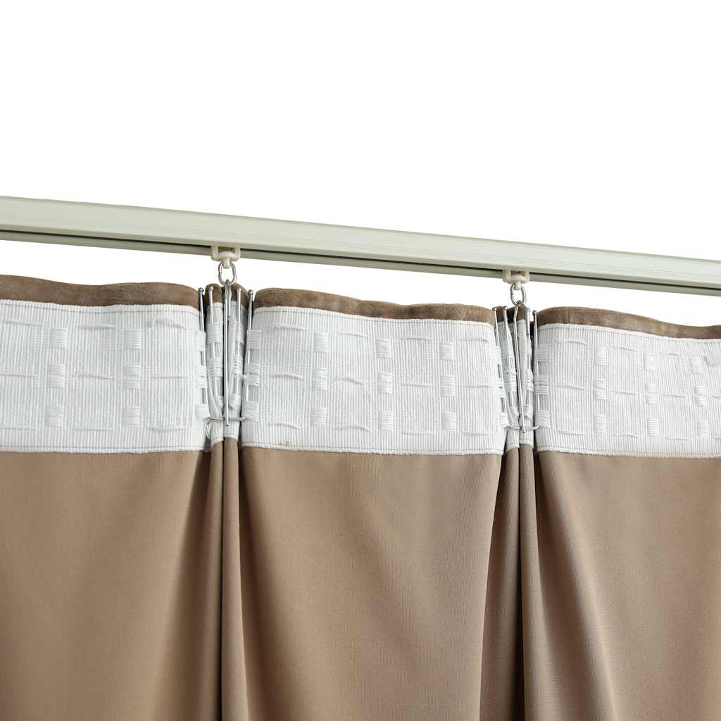 Blackout Curtains 2 pcs with Hooks Velvet Beige 140x225 cm