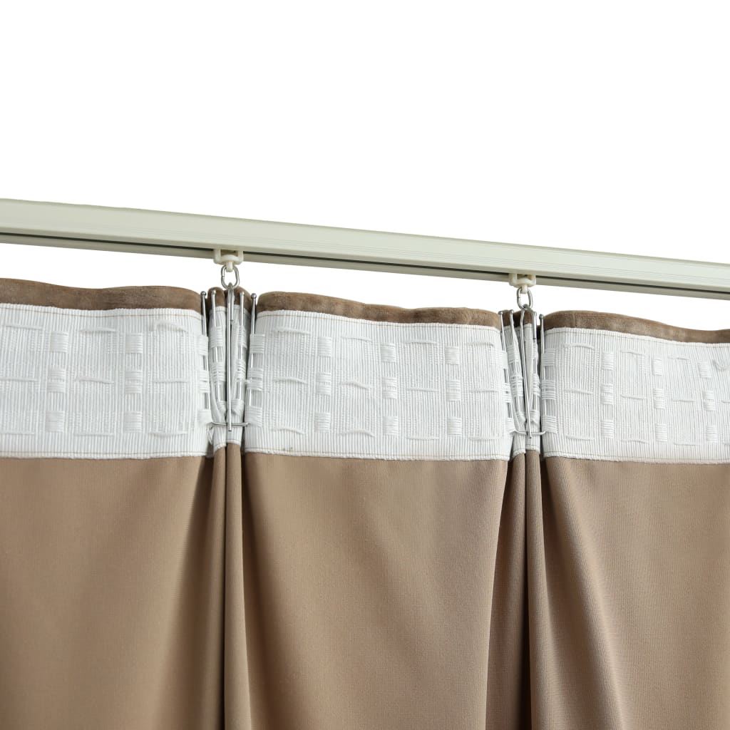 Blackout Curtains 2 pcs with Hooks Velvet Beige 140x245 cm