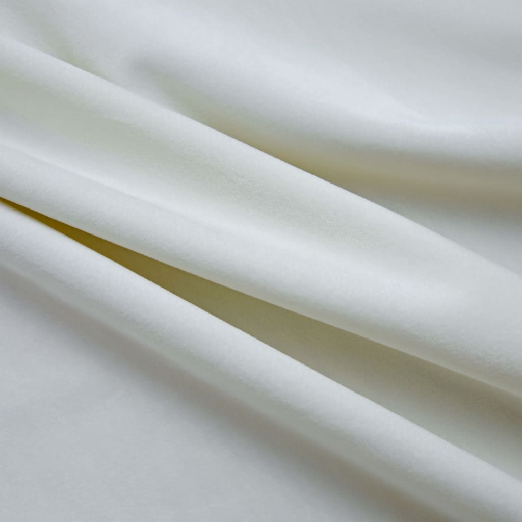 Blackout Curtains with Rings 2 pcs Velvet Cream 140x175 cm