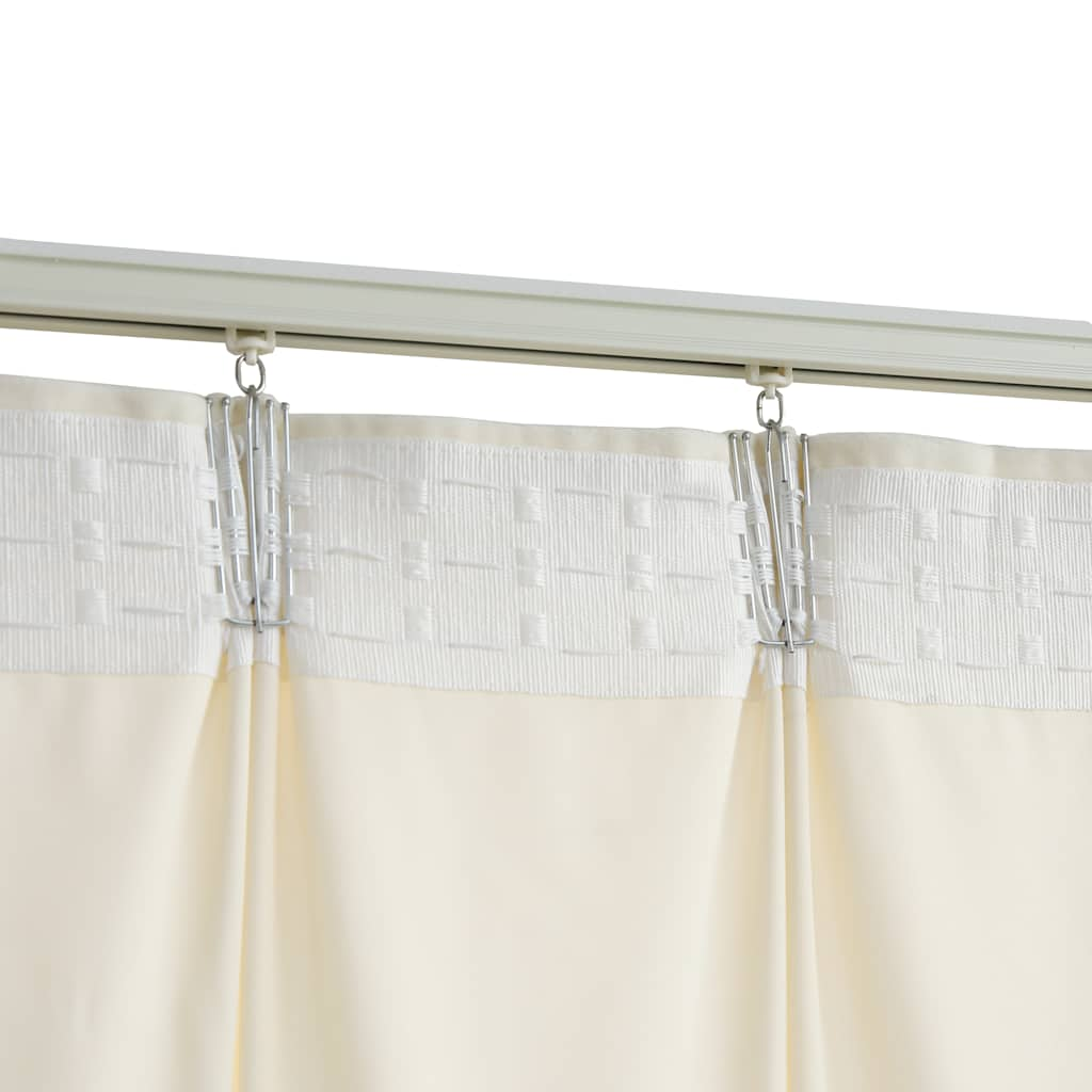 Blackout Curtains 2 pcs with Hooks Velvet Cream 140x245 cm