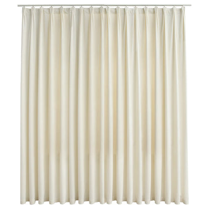 Blackout Curtain with Hooks Velvet Cream 290x245 cm