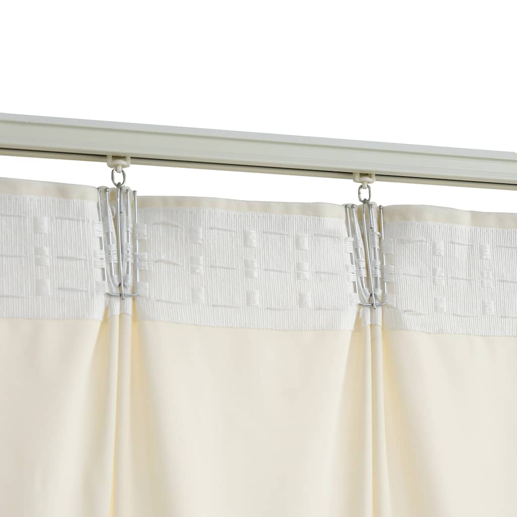 Blackout Curtain with Hooks Velvet Cream 290x245 cm