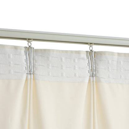 Blackout Curtain with Hooks Velvet Cream 290x245 cm